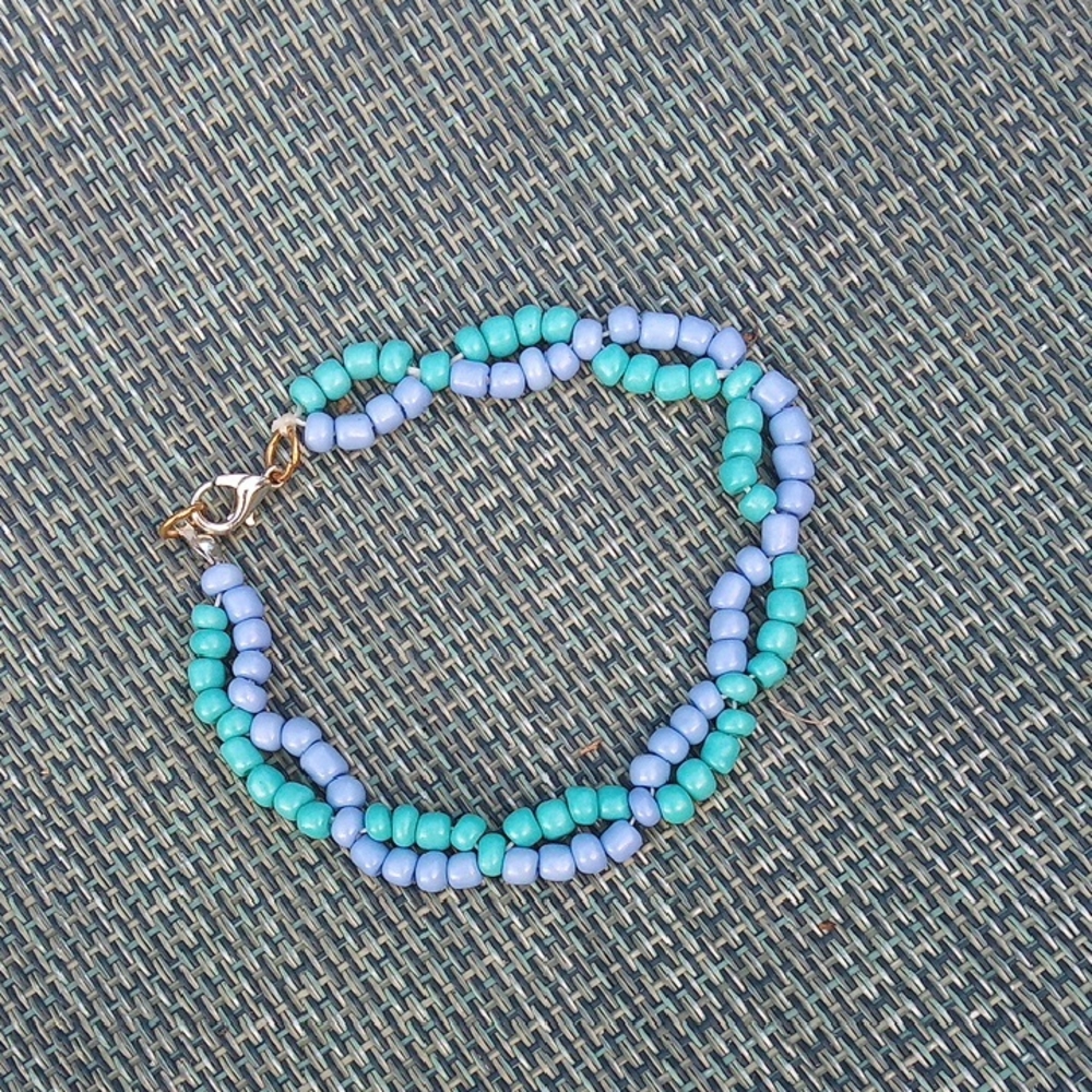 Blue and Turquoise Beaded Bracelet